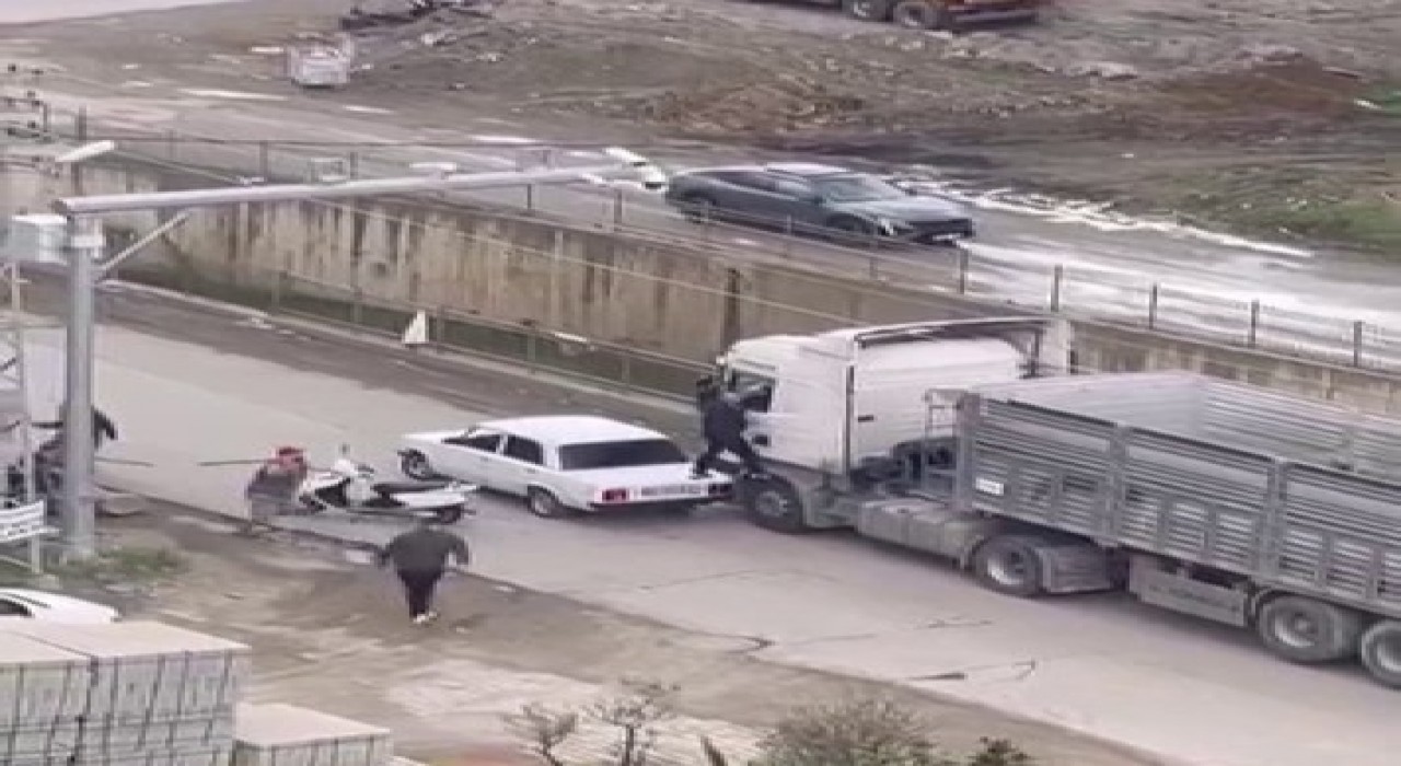 Samsunda tır şoförüne sopayla saldırdılar