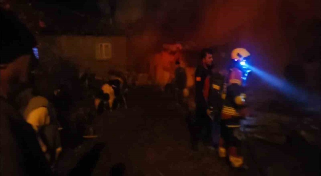 Sındırgıda hayvan damı ve samanlıkta yangın