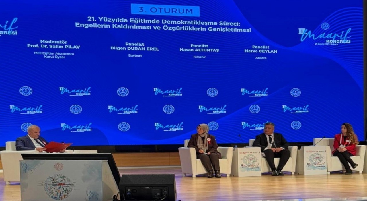 Sınıf öğretmeni Erel II. Maarif Kongresinde sunum yaptı