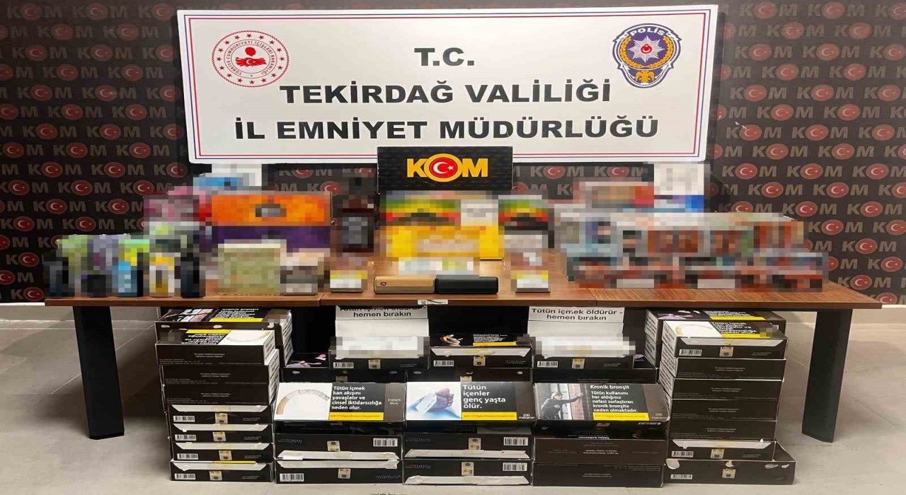 Tekirdağda kaçakçılık operasyonlarında çok sayıda ürün ele geçirildi