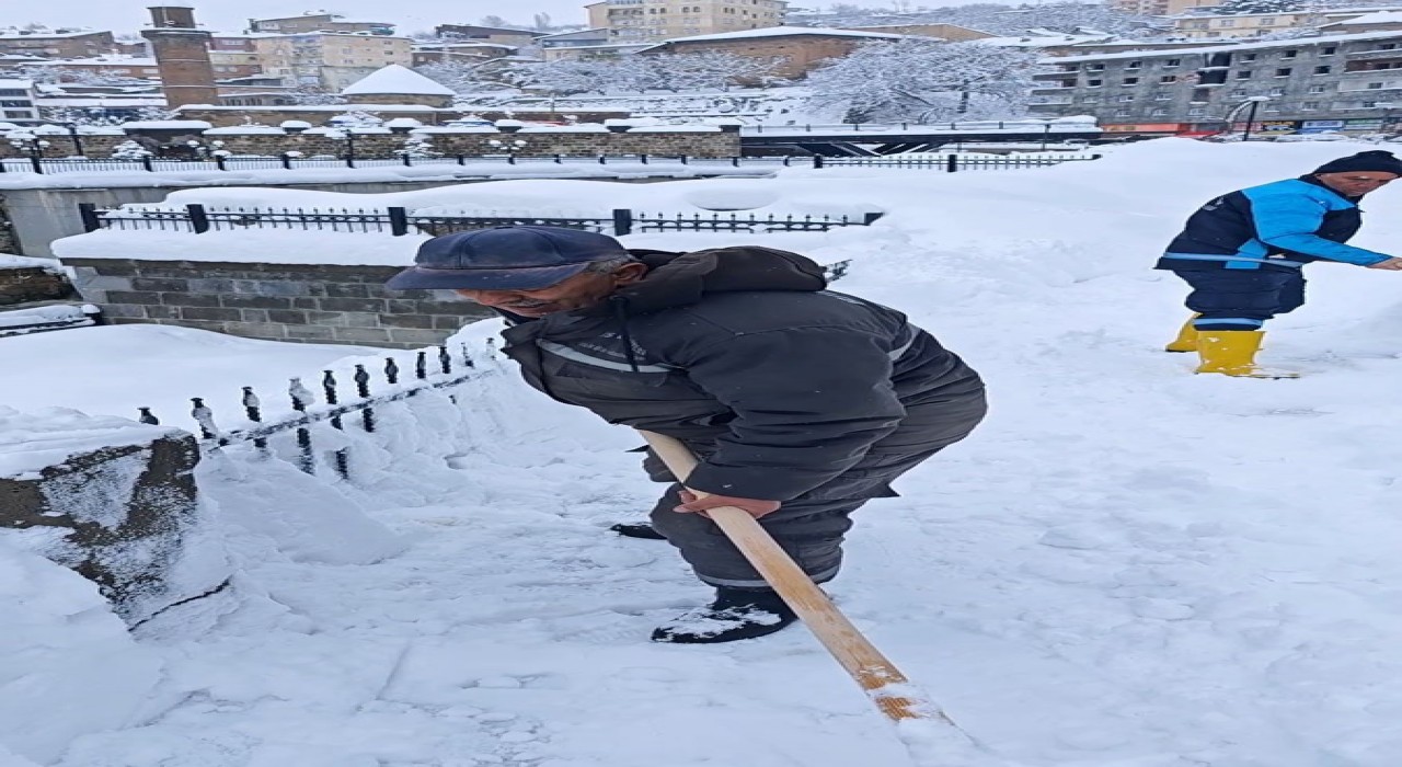 Bitliste kar temizliği türkü ile renklendi