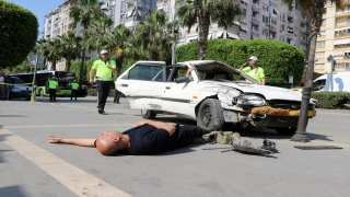 Adana’da trafik kazası tatbikatı yapıldı