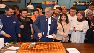 Gaziantep’te 11 metrelik katmer, 12 metrelik de peynir kebabı yapıldı