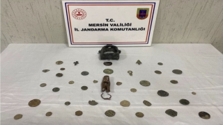 Mersin’de 40 sikke ve obje ele geçirildi