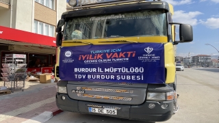 Burdur Müftülüğü Hatay’a bir tır kahvaltılık gıda gönderdi 