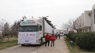 Kuveyt Kızılayının yardım malzemelerini taşıyan 4 tır Gaziantep’e geldi