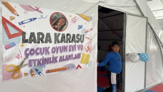 Bursalı küçük Lara’nın anısına Hatay’da kurulan oyun çadırları faaliyete geçirildi