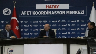 İçişleri Bakanı Soylu, Hatay’daki AFAD Koordinasyon Merkezi’nde konuştu: