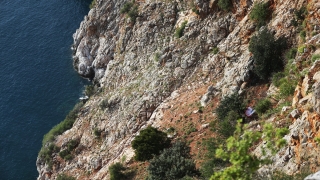 Alanya’da kayalıklara düşen yamaç paraşütü pilotu yaralandı