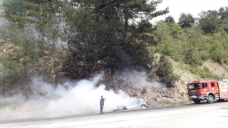 Adana’da otomobilden ormana sıçrayan yangın söndürüldü