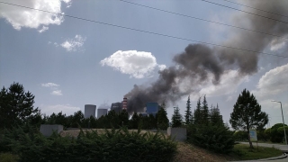 AfşinElbistan B Termik Santrali’nde çıkan yangına ekiplerce müdahale ediliyor