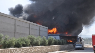Mersin’de mobilya fabrikasında çıkan yangına müdahale ediliyor