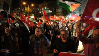 Antalya, Isparta ve Burdur’da İsrail’in Gazze’deki hastaneye saldırısı protesto edildi