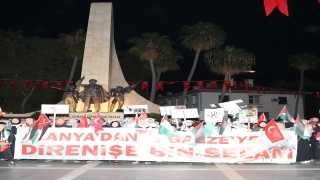 Alanya’da İsrail’in Gazze’ye yönelik saldırıları protesto edildi
