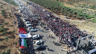 Hatay’daki Cilvegözü Sınır Kapısı önünde Filistin’e destek etkinliği yapıldı