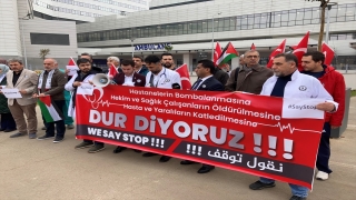 Gaziantep’te, İsrail’in saldırıları sağlıkçılar tarafından protesto edildi