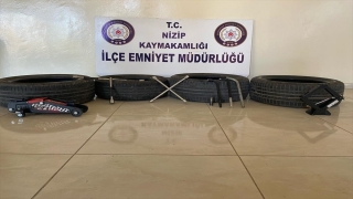 Gaziantep’te park halindeki araçların lastiklerini çalan şüpheli yakalandı
