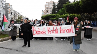 Antalya’da İsrail’in Gazze’ye yönelik saldırıları protesto edildi