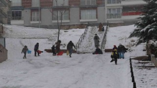 Çocuklar karın tadını kayarak çıkardı