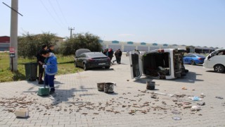 Aydında devrilen araçtaki 3 kişi yaralandı