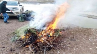 Bin 500 metre ağ yakıldı