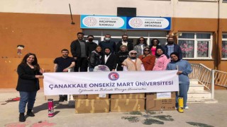 ÇOMÜ gönüllülerinden Akçapınar Ortaokuluna destek