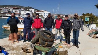 Datçada deniz dibi temizliği yapıldı
