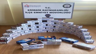 Eğirdirde iş yerinde 8 bin 800 adet makaron ele geçirildi