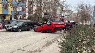 Elazığda otomobil ters döndü: 1 yaralı