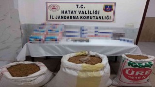 Hassada bakkal da 140 kilo kaçak tütün, 100 paket sigara ele geçirildi