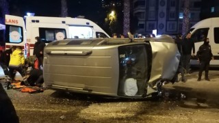 Kontrolden çıkan araç takla attı 1 yaralı