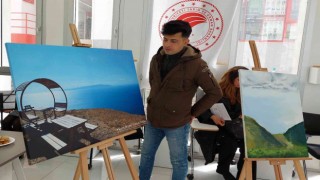 Maviyle yeşilin buluştuğu şehrin güzelliklerini tuvale taşıdılar