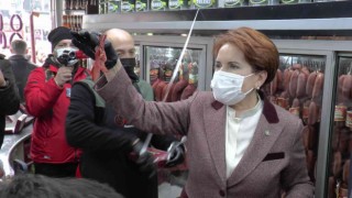 Meral Akşener, Kayseride pastırma doğradı
