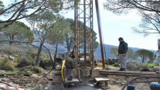 Milas Sakarkayada içme suyu için sondaj çalışması başlatıldı