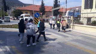 Milasta öncelik yayanın uygulaması yapıldı