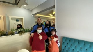 Polis ekiplerinden down sendromlu çocuklara anlamlı ziyaret