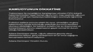 Adana Demirspordan Yaşar Kemal Uğurlu açıklaması