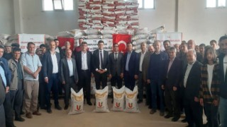 Aslanapada çiftçilere 31 bin 800 kilogram nohut tohumu dağıtıldı