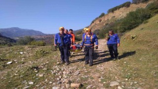 Aydında uçuruma düşen şahsın imdadına AFAD ekipleri yetişti
