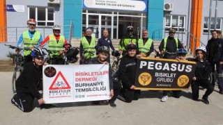 Balıkesirde öğrenciler bisiklet şenliğinde buluştu