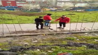 Belediyenin inşaat alanındaki demirlerini çalarken suçüstü yakalandılar