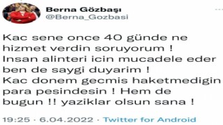 Berna Gözbaşıdan kulübe icra gönderen eski futbolcuya tepki