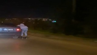Bursada patenli gencin tehlikeli yolculuğu kamerada