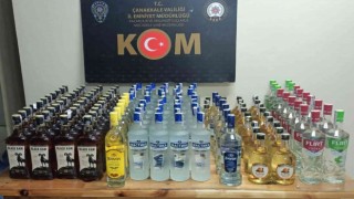 Çanakkalede 138 şişe kaçak içki ele geçirildi