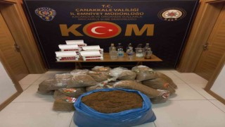Çanakkalede kaçak içki ve sigara operasyonu