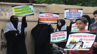 Cizrede İsrailin Mescid-i Aksaya saldırıları protesto edildi