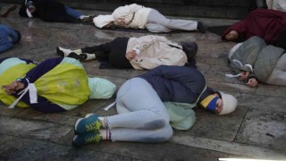 Gürcistanda Bucha protestosu