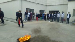 İneboluda hastane personeline yangın söndürme eğitimi