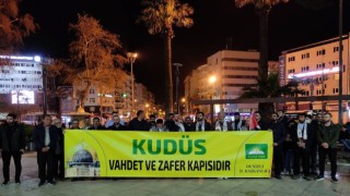 İsrailin Mescid-i Aksaya yönelik çirkin saldırısı Denizlide protesto edildi