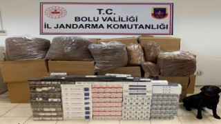 Jandarmadan kargo aracına kaçak sigara ve tütün operasyonu